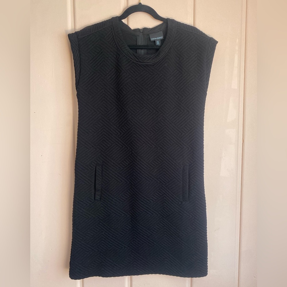 Cynthia Rowley Textured Black Mini Dress sz6